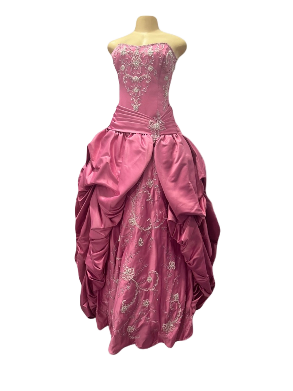 NWT Strapless Pink Embellished Quinceañera Prom BallGown - Picture 4 of 5